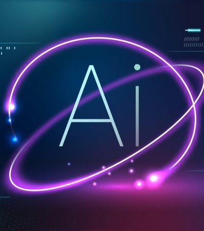 AI futuristic technology background vector